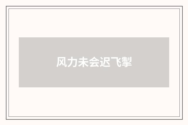 风力未会迟飞掣