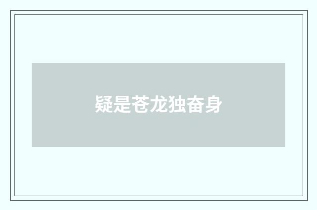 疑是苍龙独奋身