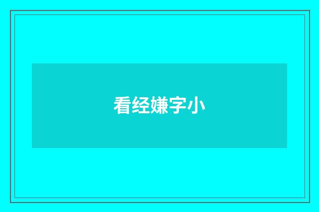 看经嫌字小