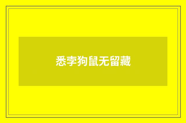 悉孛狗鼠无留藏