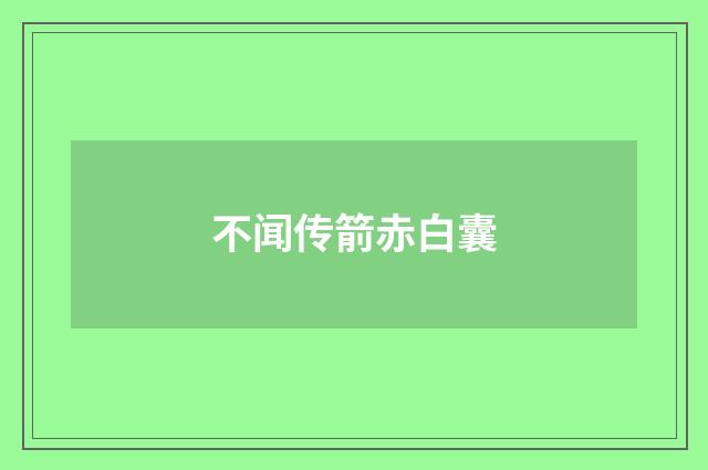 不闻传箭赤白囊