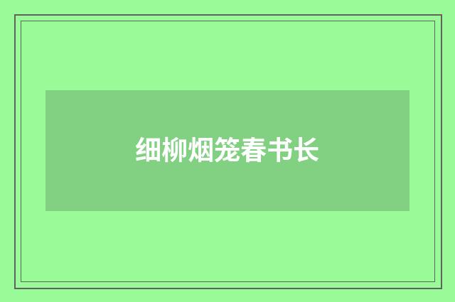 细柳烟笼春书长