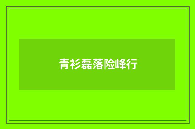 青衫磊落险峰行
