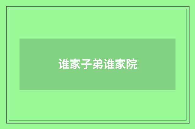 谁家子弟谁家院