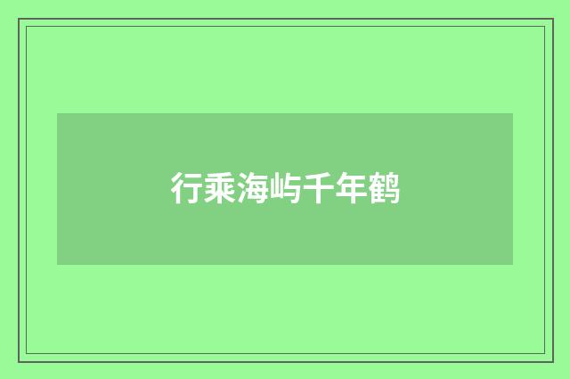 行乘海屿千年鹤