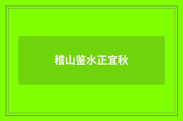 稽山鉴水正宜秋