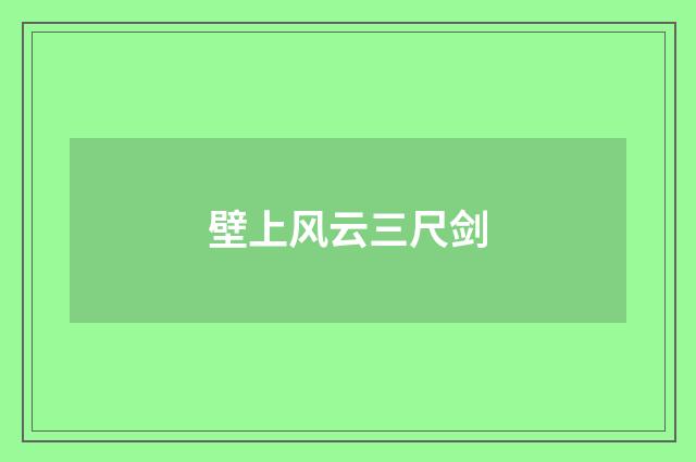 壁上风云三尺剑