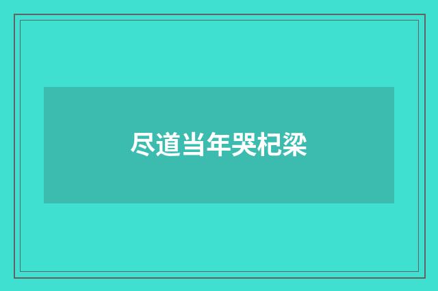 尽道当年哭杞梁