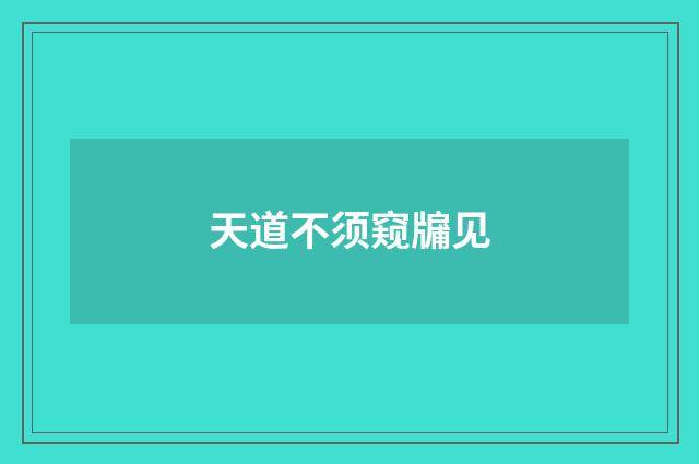 天道不须窥牖见