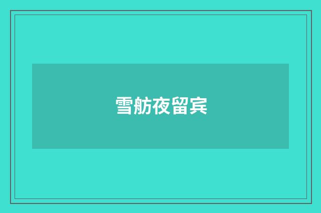 雪舫夜留宾