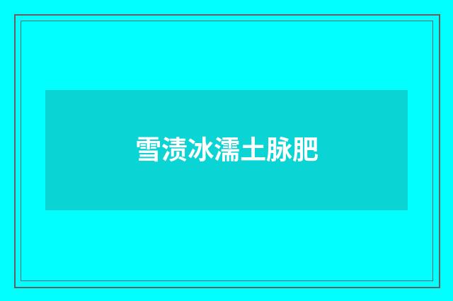 雪渍冰濡土脉肥