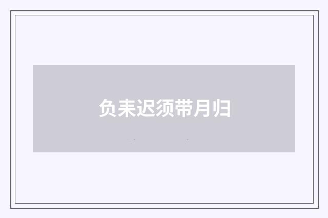 负耒迟须带月归