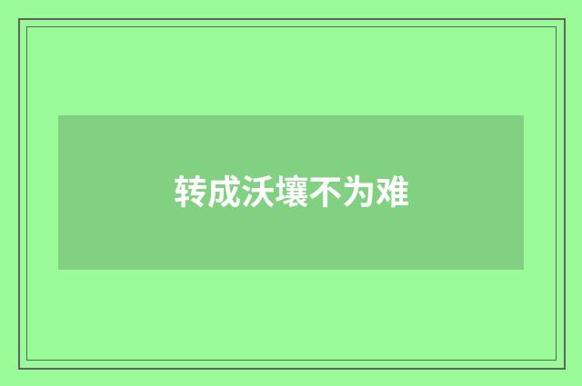转成沃壤不为难