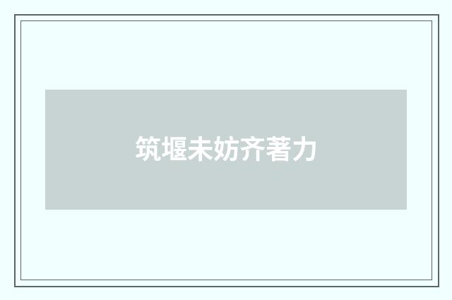 筑堰未妨齐著力
