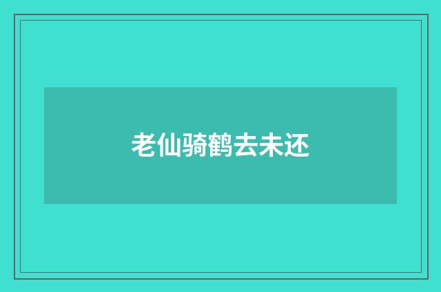 老仙骑鹤去未还