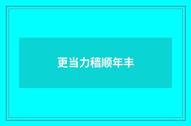 更当力穑顺年丰