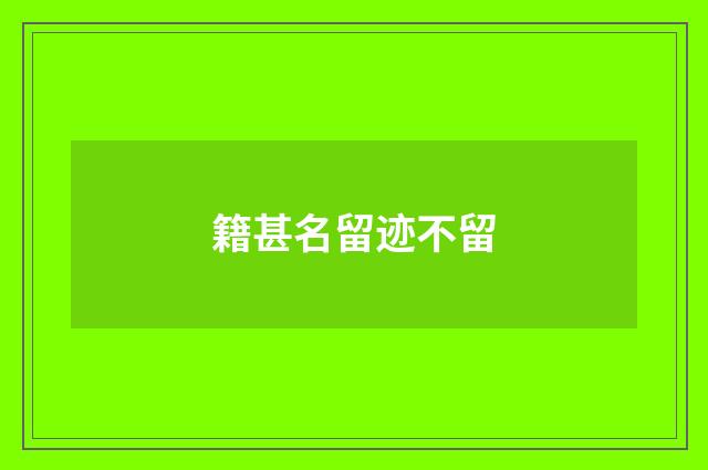 籍甚名留迹不留