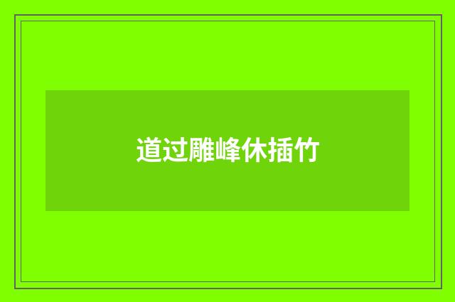 道过雕峰休插竹