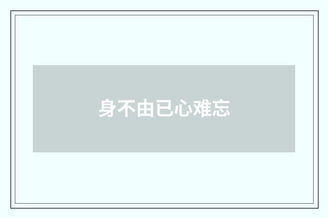 身不由已心难忘