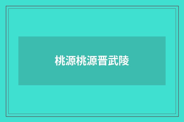 桃源桃源晋武陵