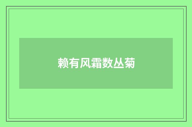 赖有风霜数丛菊