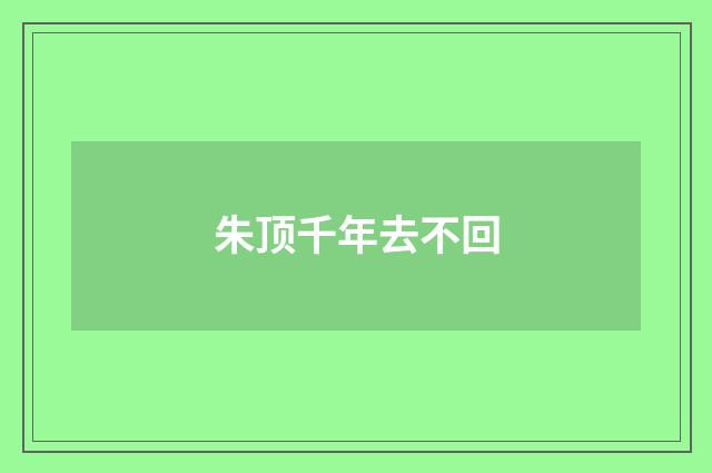 朱顶千年去不回