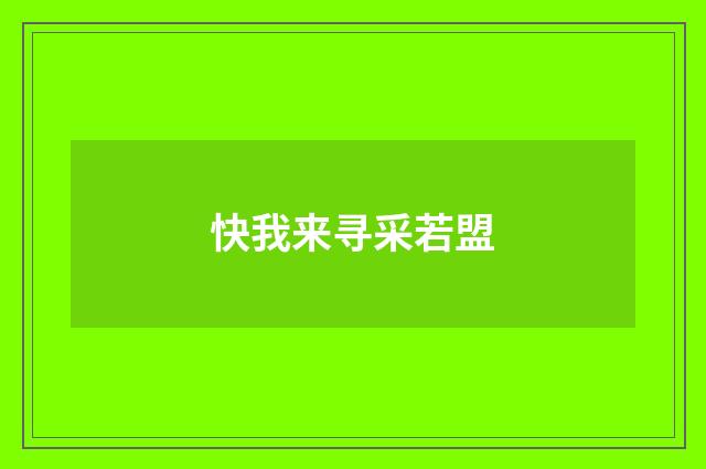 快我来寻采若盟