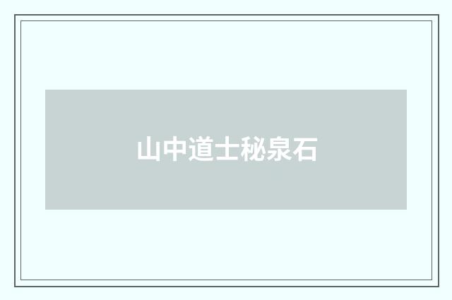 山中道士秘泉石