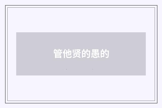 管他贤的愚的