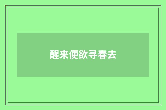 醒来便欲寻春去