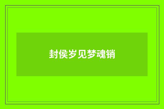 封侯岁见梦魂销