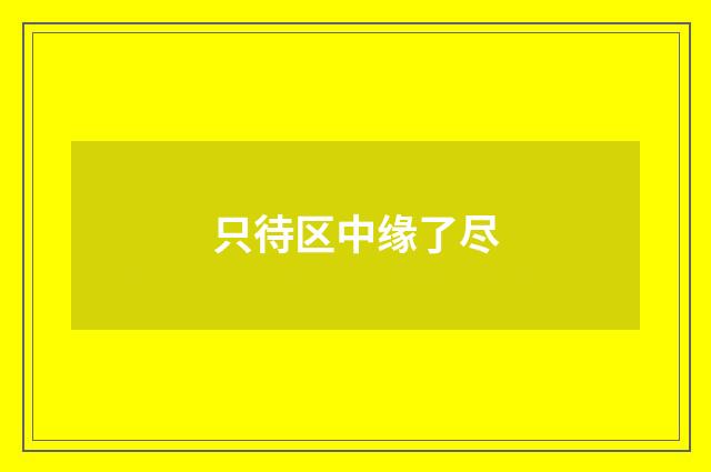 只待区中缘了尽