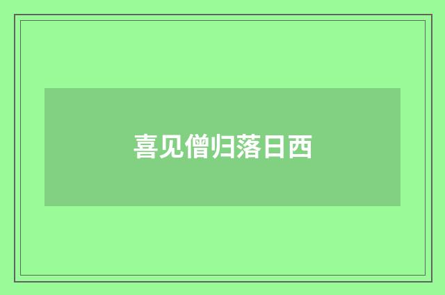 喜见僧归落日西