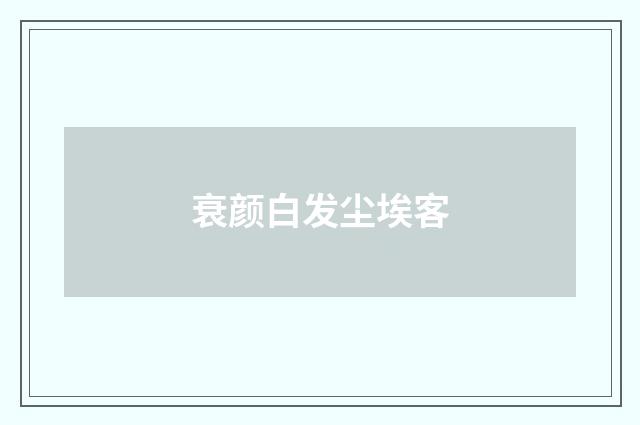 衰颜白发尘埃客