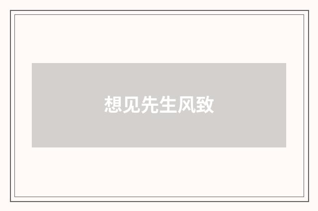 想见先生风致