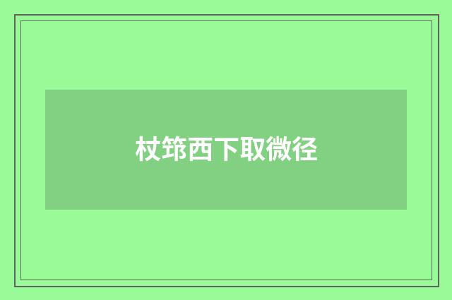 杖筇西下取微径