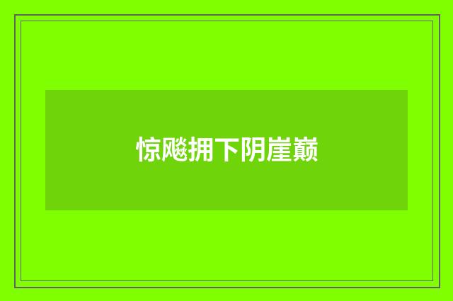 惊飚拥下阴崖巅