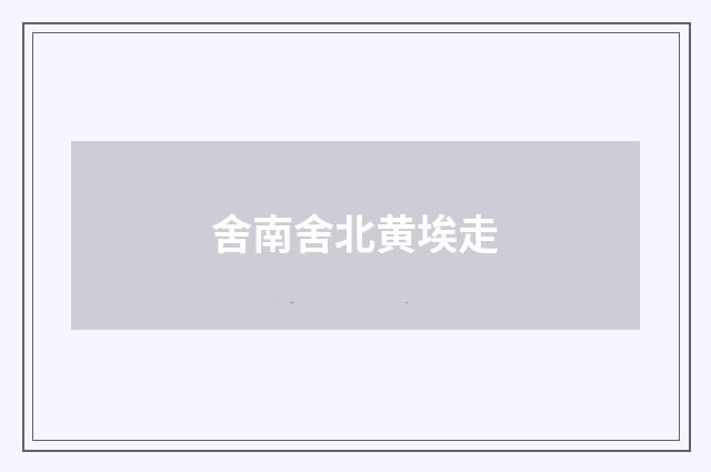 舍南舍北黄埃走
