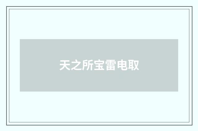 天之所宝雷电取