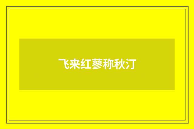 飞来红蓼称秋汀