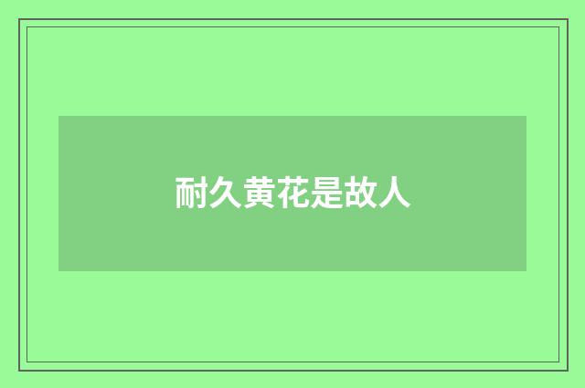 耐久黄花是故人