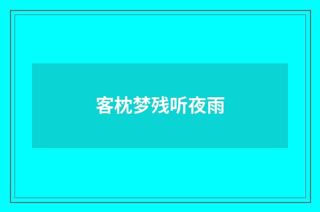 客枕梦残听夜雨