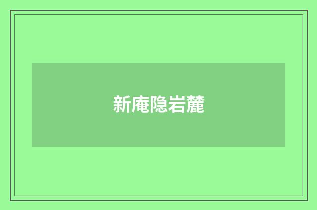 新庵隐岩麓