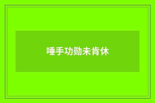 唾手功勋未肯休