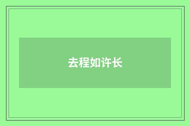 去程如许长