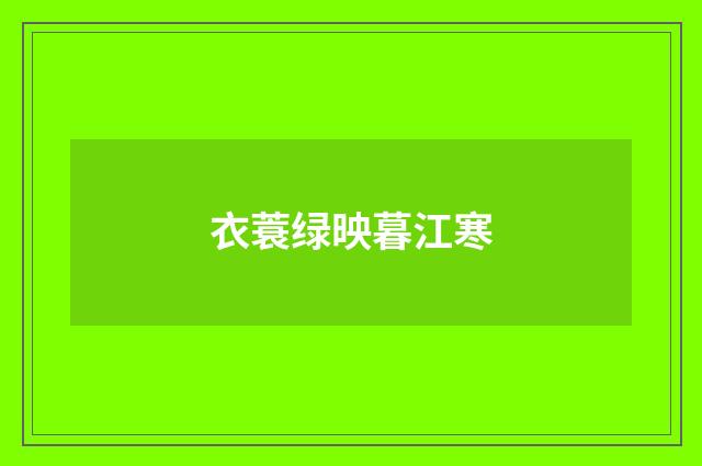 衣蓑绿映暮江寒