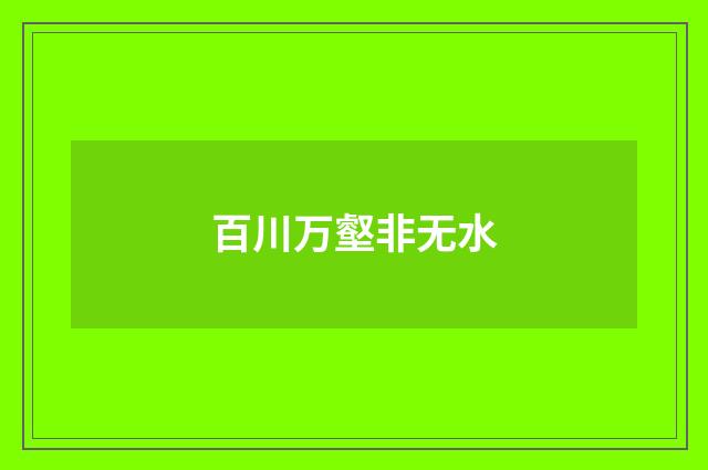 百川万壑非无水
