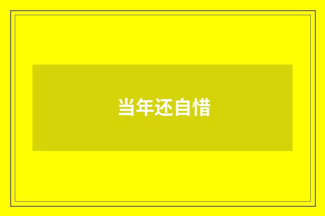 当年还自惜