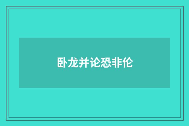 卧龙并论恐非伦