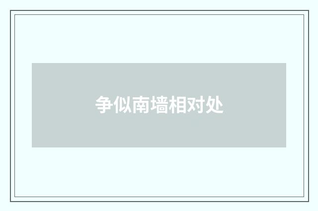 争似南墙相对处